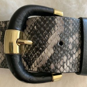 Faux snakeskin belt.